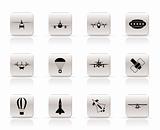 different types of Aircraft Illustrations and icons