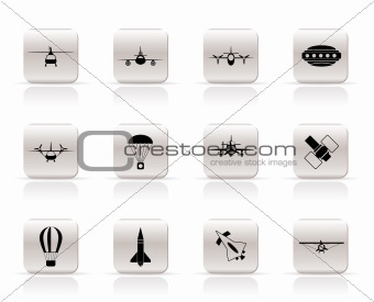 different types of Aircraft Illustrations and icons