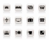 Hotel and motel icons