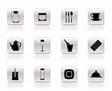 restaurant, cafe, bar and night club icons