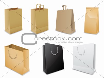 Set of vector paper bags