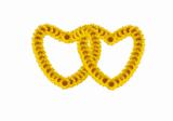Sunflower petals in heart symbol