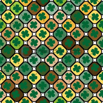 Seamless pattern with clovers for St. Patric's Day