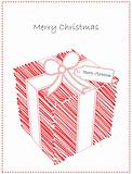 Christmas Card with Cute Doodled Gift