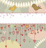 Valentine Background with Birds