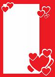 Red and white hearts, decorative border