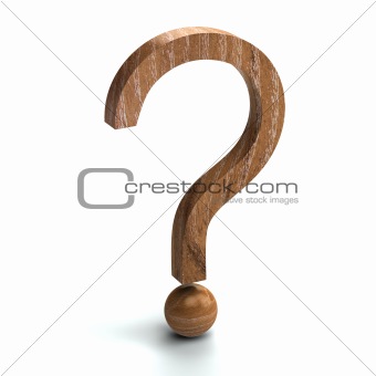 Wooden question mark