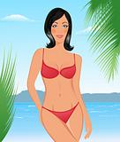 bikini girl on the beach