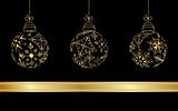 set Christmas balls made from golden snowflakes