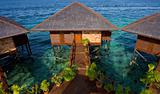 Tropical floating resort in Borneo