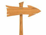 Blank wooden direction sign