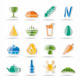 shop, food and drink icons