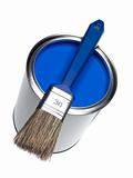Blue Paint can and brush