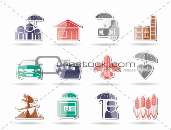 different kind of insurance and risk icons