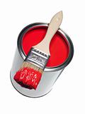 Red Paint can and brush