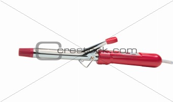 Red Curling Iron isolated on a white background