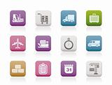 logistics, shipping and transportation icons