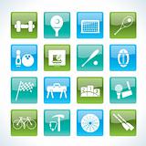 Sports gear and tools icons