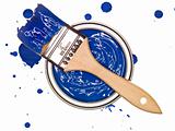  Blue Paint can with brush
