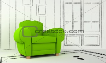 Interior project - green seat