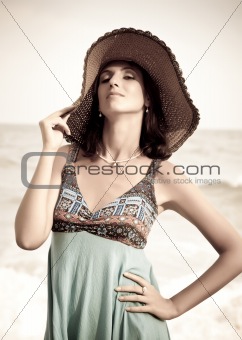 Outdoor portrait of a young beautiful woman
