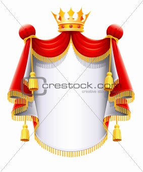 royal majestic mantle with gold crown