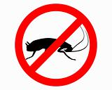 Cockroach prohibition sign