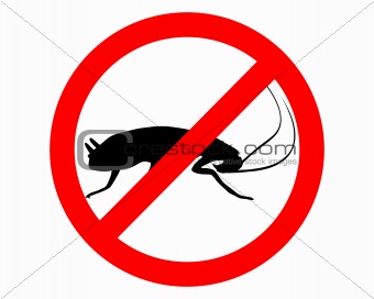 Cockroach prohibition sign