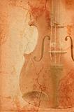 grunge music background with old fiddle