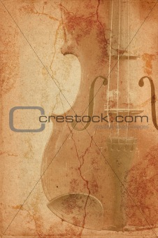 grunge music background with old fiddle
