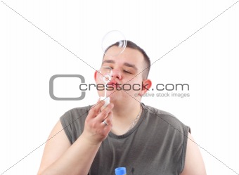 Man And Soap-Bubble
