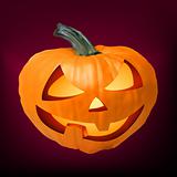a ceramic halloween jack o lantern pumpkin. EPS 8
