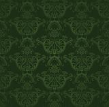 Dark green floral wallpaper