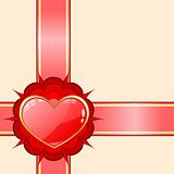Gift ribbon with red heart