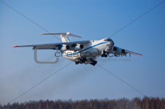 The transport plane in flight