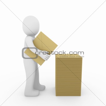 3d human letter mailbox paper