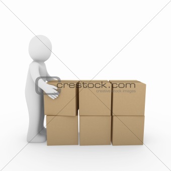 3d human carton package shipping