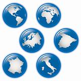 collection of earth globes icons