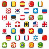 Set of world flags. Vector button