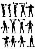 Women and barbell