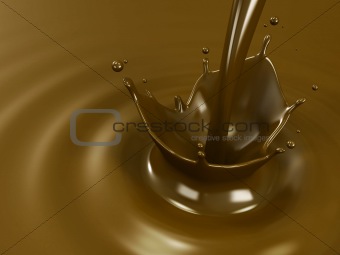 Pouring chocolate or cocoa with copyspace