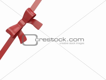 Red gift ribbon isolated on white with clipping path