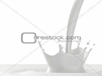 Pouring milk splash with copyspace