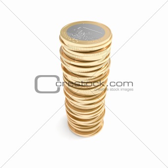 Small pile of Euro coins