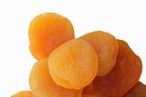 Group of dried apricot on white backgroud