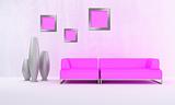 Pink moder style sofa