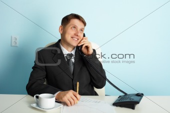 Business man talking on phone