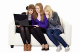 Young girl communicate on social network online