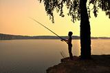 fishing on sunset