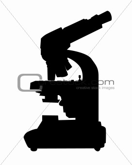 Black silhouette of a microscope